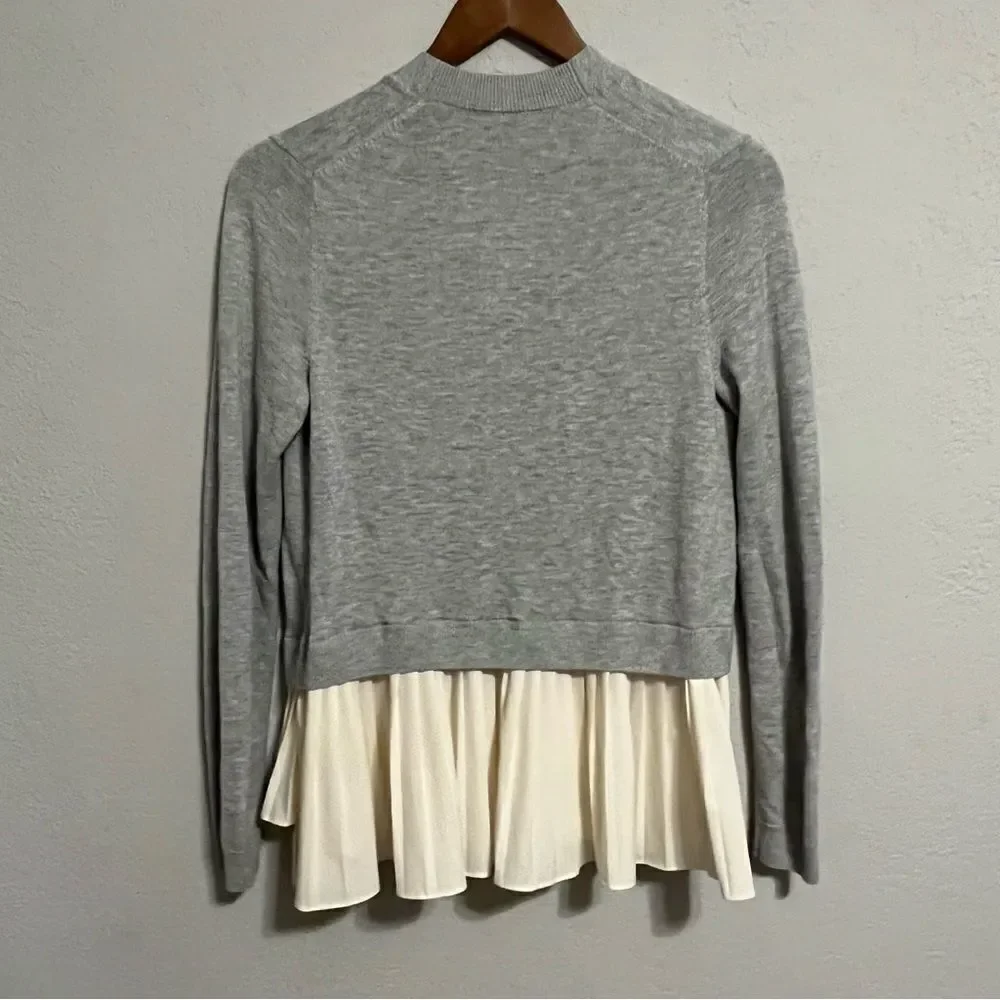 Chelsea28 Grey Ruffle Cardigan Sweater - Picture 7 of 8